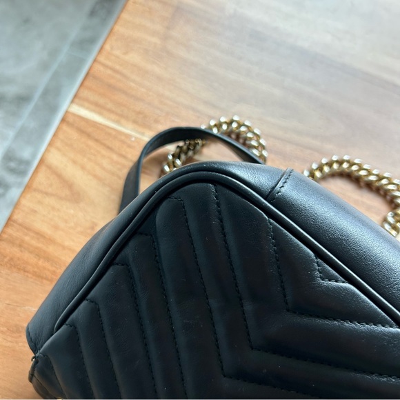 Authentic Gucci GG Marmont Small Shoulder Bag Black - Picture 14 of 16